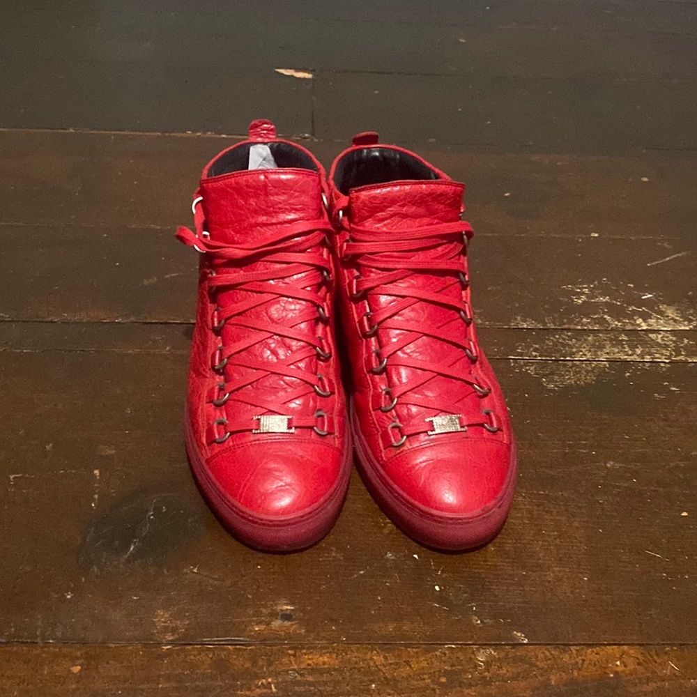 Balenciaga Arena Creased Leather Red